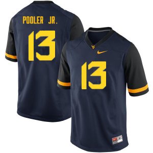 Men's West Virginia Mountaineers NCAA #13 Jeffery Pooler Jr. Navy Authentic Nike Stitched College Football Jersey UU15R18RH